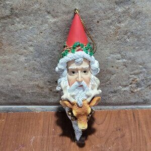 Vintage Santa Claus Cow Calf Christmas Ornament
